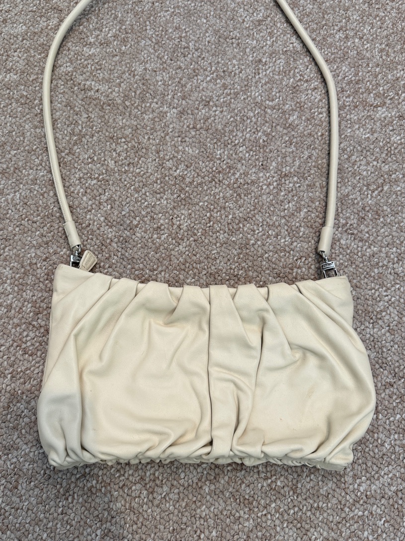 Staud Cream Pleated Shoulder Bag